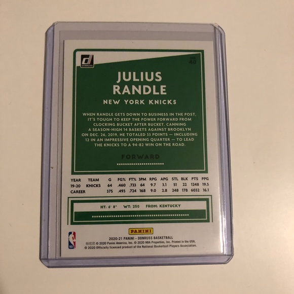 2021 Panini Donruss Orange Laser Julius Randle - Picture 2 of 2
